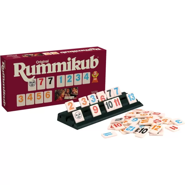 Pressman Original Retro Style Large Numbers Rummikub  Includes Tiles with Bright OverSized Inset Numbers for Easy Viewing Multi Color