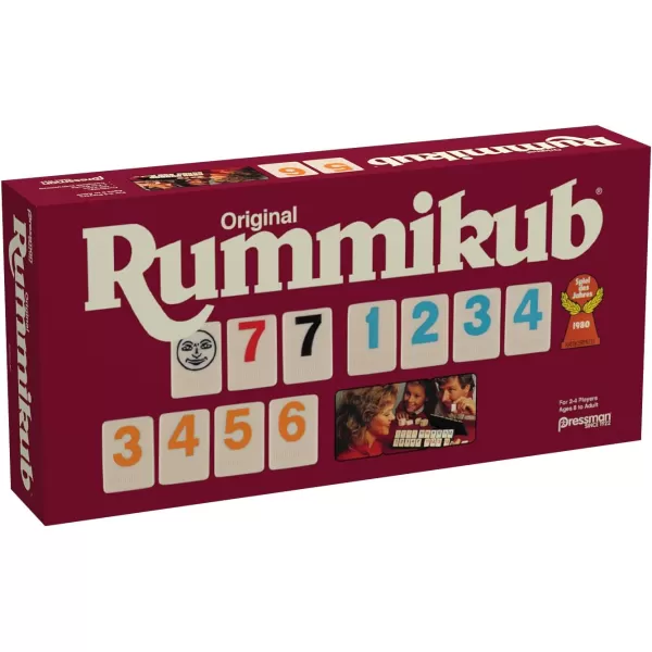 Pressman Original Retro Style Large Numbers Rummikub  Includes Tiles with Bright OverSized Inset Numbers for Easy Viewing Multi Color