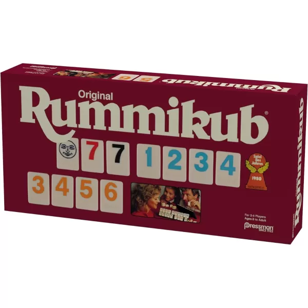 Pressman Original Retro Style Large Numbers Rummikub  Includes Tiles with Bright OverSized Inset Numbers for Easy Viewing Multi Color