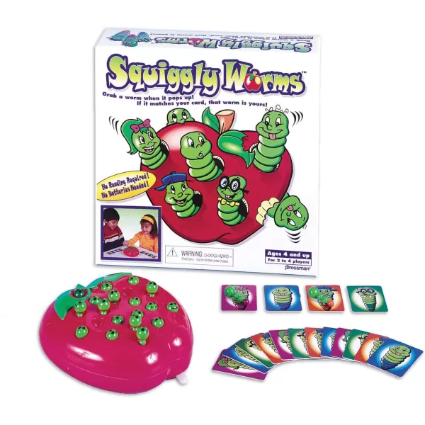 Pressman Squiggly Worms  No Reading Required Color Matching and Counting Action Game Multi Color 5quot