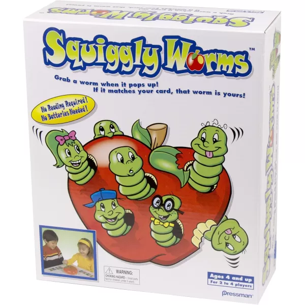 Pressman Squiggly Worms  No Reading Required Color Matching and Counting Action Game Multi Color 5quot