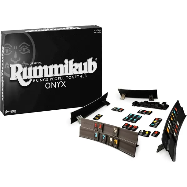 Rummikub Onyx Edition  Sophisticated Set with Unique Black Rummikub Tiles and VibrantlyColored Engraved Numbers by Pressman Multi ColorSophisticated Set