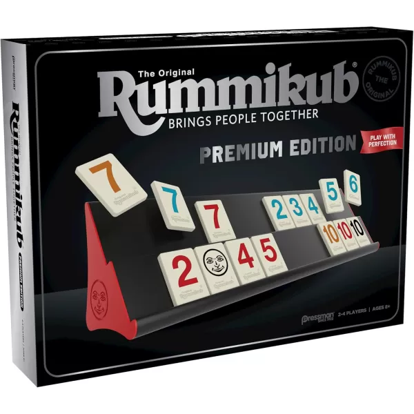 Rummikub Premium Edition by Pressman  Features Racks  Large Number Engraved Tiles and a Storage Bag for The Ultimate Rummikub Experience by Pressman  SilverFeatures Racks