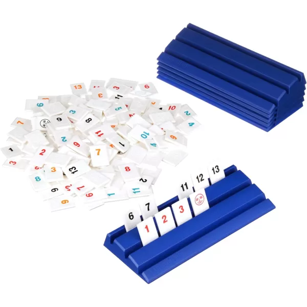 Rummikub Six Player Edition  The Classic Rummy Tile Game  More Tiles and More Players for More Fun by Pressman  Blue