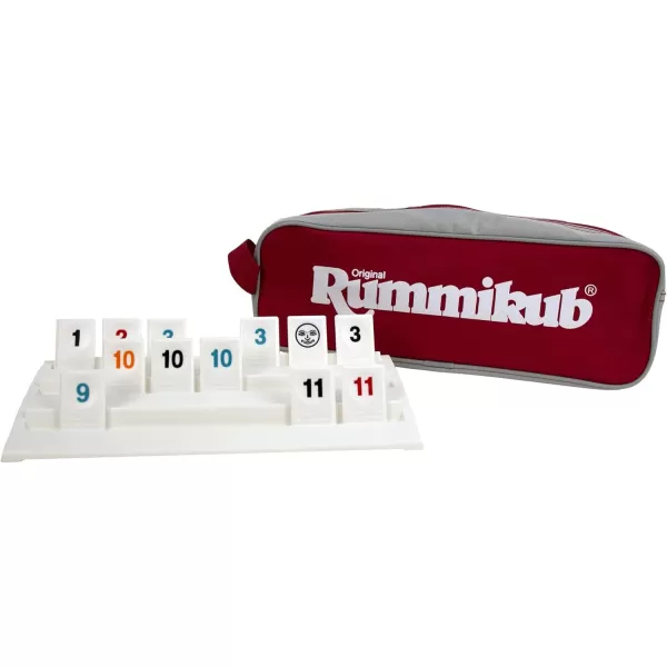 Rummikub  The Complete Original Game With FullSize Racks and Tiles in a Durable Canvas StorageTravel Case by Pressman  Amazon Exclusive