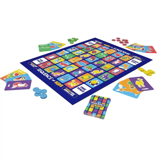 SEQUENCE for Kids  The No Reading Required Strategy Game by Jax and Goliath Multi Color 11 inches 24 players Packaging May Vary