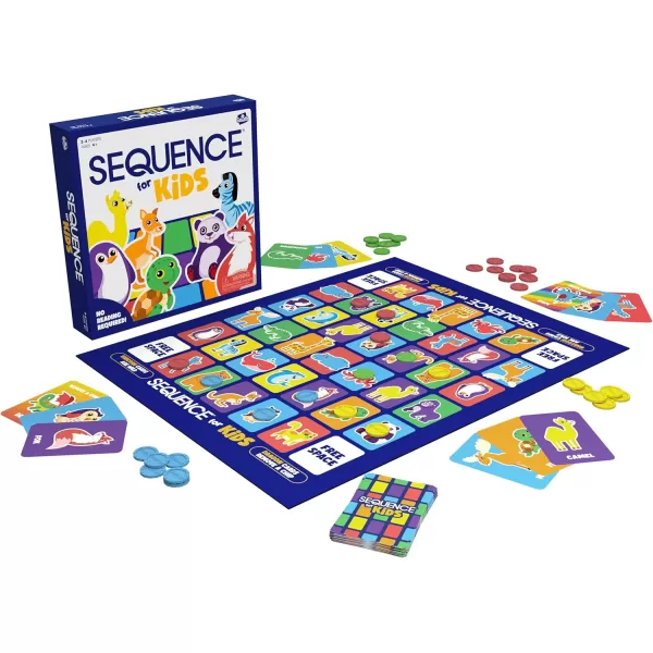 SEQUENCE for Kids  The No Reading Required Strategy Game by Jax and Goliath Multi Color 11 inches 24 players Packaging May Vary