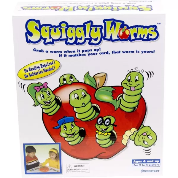 Pressman Squiggly Worms  No Reading Required Color Matching and Counting Action Game Multi Color 5quot