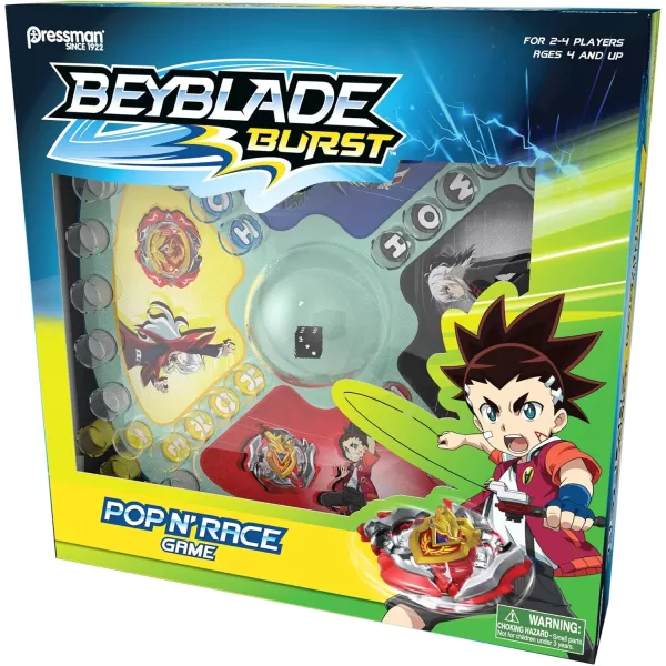 Beyblade Burst Pop N Race  Race to The Finish with Classic Gameplay and SelfContained Die Popper by Pressman