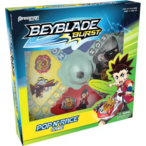 Beyblade Burst Pop N Race  Race to The Finish with Classic Gameplay and SelfContained Die Popper by Pressman