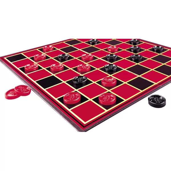 Family Classics Checkers  With Folding Board and Interlocking Checkers by Pressman