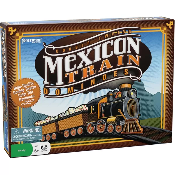 Mexican Train Dominoes  Beautiful Color Dot Double 12 Dominoes Set  Includes Train Markers and Hub by Pressman Multi Color 5quot