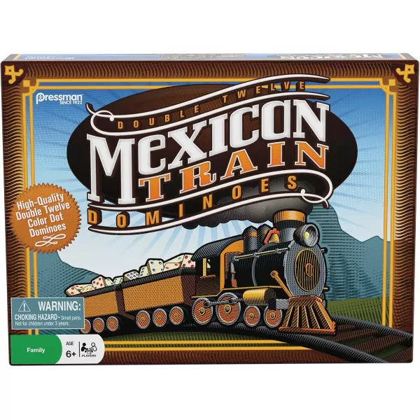 Mexican Train Dominoes  Beautiful Color Dot Double 12 Dominoes Set  Includes Train Markers and Hub by Pressman Multi Color 5quot