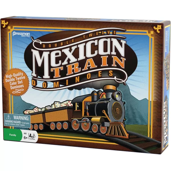 Mexican Train Dominoes  Beautiful Color Dot Double 12 Dominoes Set  Includes Train Markers and Hub by Pressman Multi Color 5quot