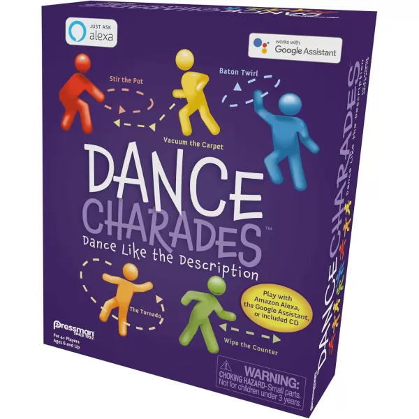 Pressman Dance Charades Game Can Be Played with Included CD Alexa Skills or Google Assistant