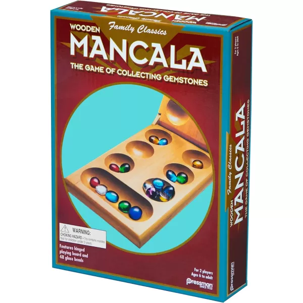 Pressman Mancala  Real Wood Folding Set with Multicolor Stones by Pressman 2 players