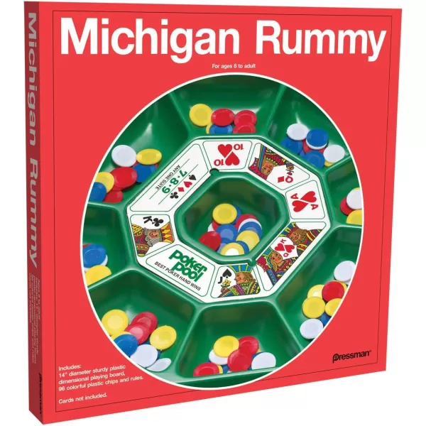 Pressman Michigan Rummy The Perfect Blend of Rummy and Poker for an Entirely New Game Experience 5quot