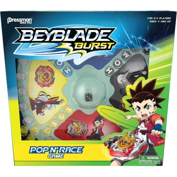 Beyblade Burst Pop N Race  Race to The Finish with Classic Gameplay and SelfContained Die Popper by Pressman