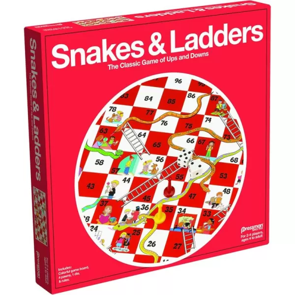 Pressman Snakes ampamp Ladders Game 24 Players Ages 4 ampamp Up 5quot