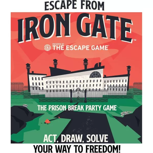 The Escape Game Escape from Iron Gate  The Puzzle Completing Drawing Acting and Trading Prison Break Party Game by Pressman Multi Color