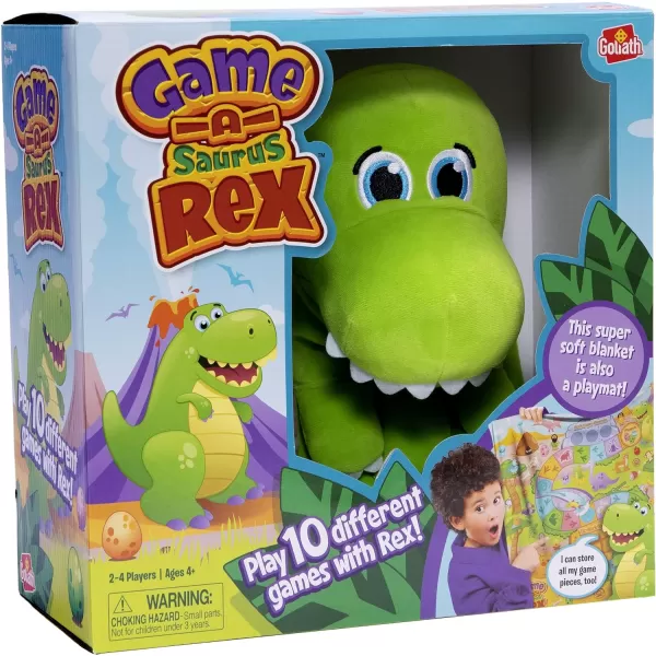 GameASaurus Rex  Play 10 Different Games with Plush Dinosaur  Store Game Pieces Inside Rex by Goliath