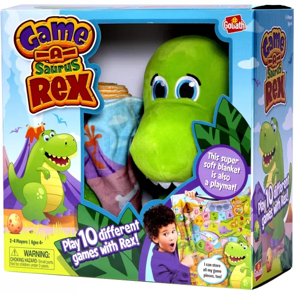 GameASaurus Rex  Play 10 Different Games with Plush Dinosaur  Store Game Pieces Inside Rex by Goliath