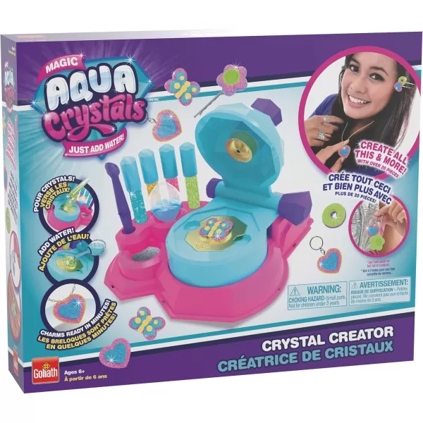 Goliath Magic Aqua Crystals Crystal Creator  Create Your Own Accessories  Pour Crystals Add Water Charms Ready in Minutes Multicolor