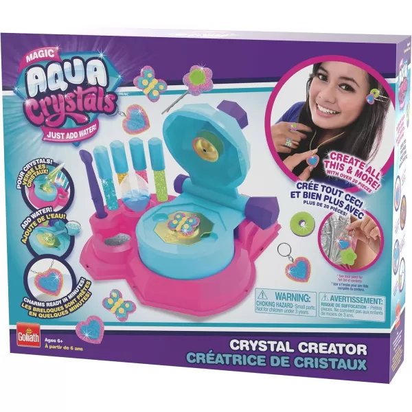 Goliath Magic Aqua Crystals Crystal Creator  Create Your Own Accessories  Pour Crystals Add Water Charms Ready in Minutes Multicolor