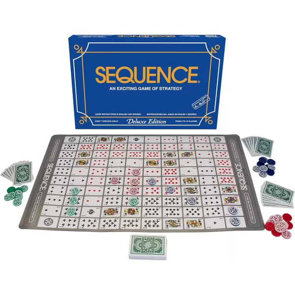 Jax SEQUENCE Deluxe Edition Game 212 Players  Blue  Exciting Game of StrategyBlue