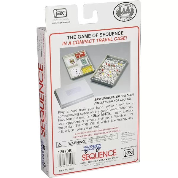 Jax Travel SEQUENCE  The Exciting Strategy Game in a Compact Travel Case  White