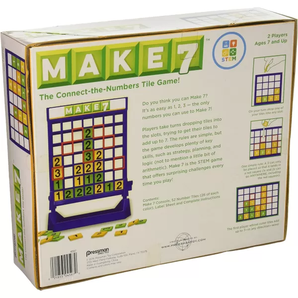 Make 7  The ConnectTheNumbers Tile Game by Pressman Multi Color 5quot