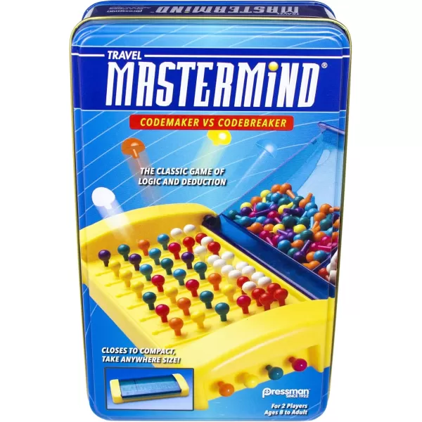 Mastermind in Tin  Exciting Two Player Strategy Game in Convenient Storage Tin by Pressman Multi Color 3024