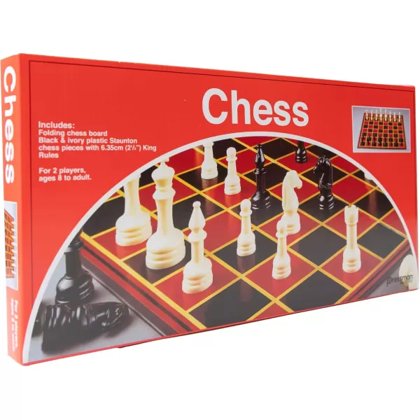Pressman Chess  with Folding Board and Full Size Chess PiecesChess