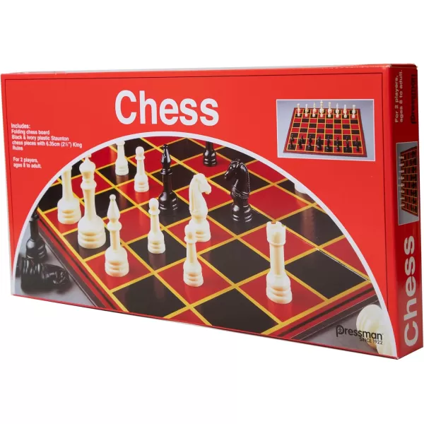 Pressman Chess  with Folding Board and Full Size Chess PiecesChess