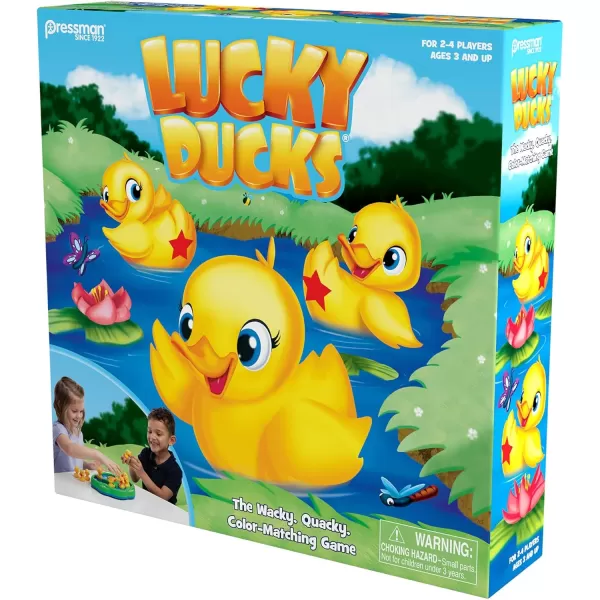 Pressman Lucky Ducks  The Memory and Matching Game That Moves  Includes A Fun Pop The Pig MakeAMatch Card GameMulticolorLucky Ducks