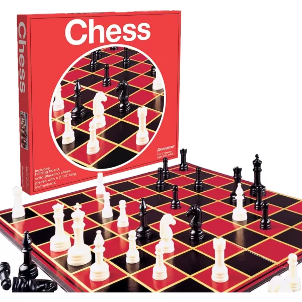 Pressman Toy Chess in Box Red