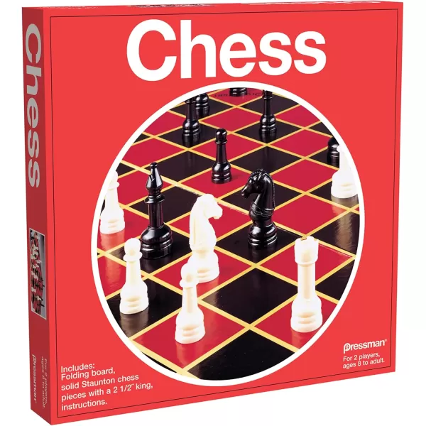 Pressman Toy Chess in Box Red