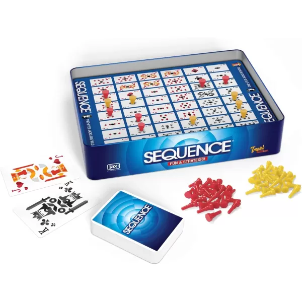 Sequence Travel Tin  The Exciting Strategy Game in A Compact Tin by Jax  Blue