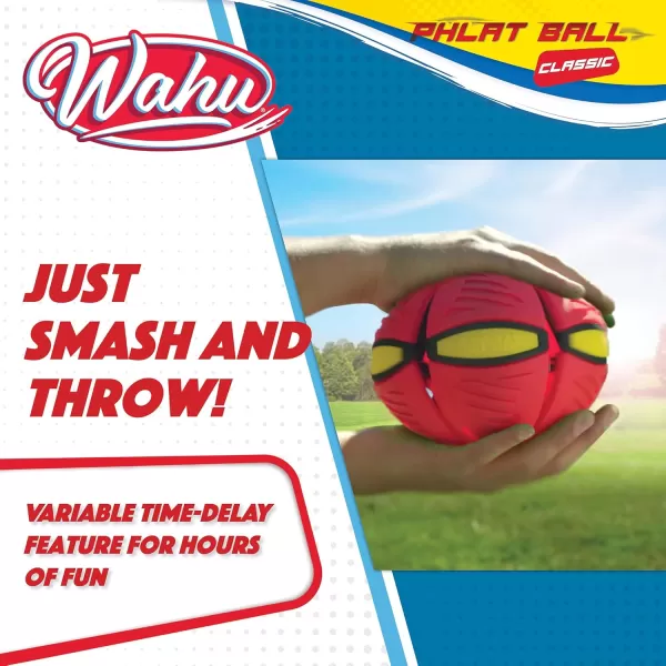 WAHU Phlat Ball Classic Flying Saucer Ball Toy for Kids Ages 5 Collapsible Time Delay Frisbee Flying Disc Toy Throw a Disc Catch a BallRed