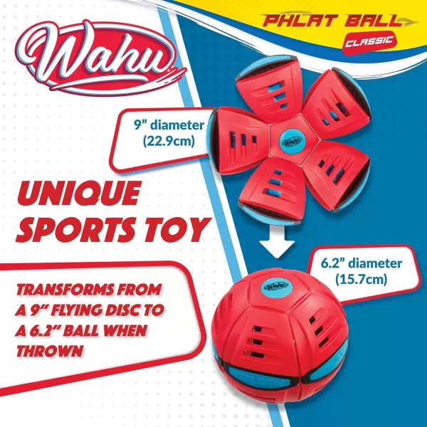 WAHU Phlat Ball Classic Flying Saucer Ball Toy for Kids Ages 5 Collapsible Time Delay Frisbee Flying Disc Toy Throw a Disc Catch a BallRed