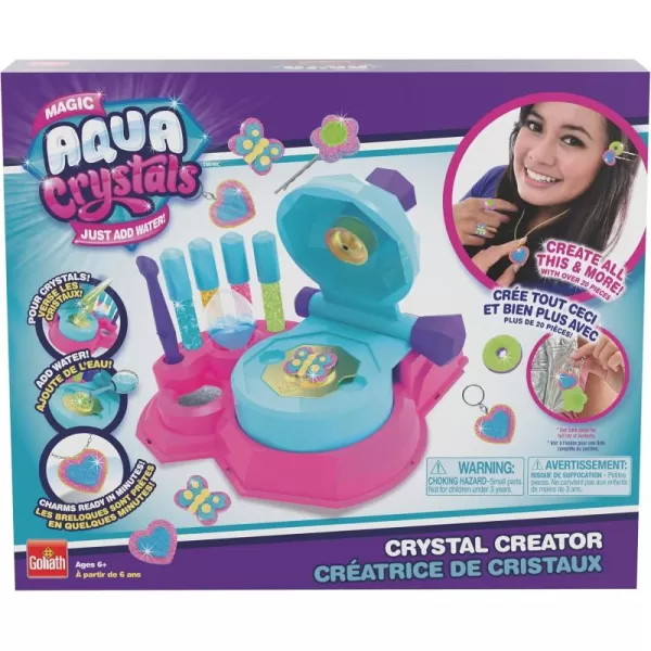 Goliath Magic Aqua Crystals Crystal Creator  Create Your Own Accessories  Pour Crystals Add Water Charms Ready in Minutes Multicolor