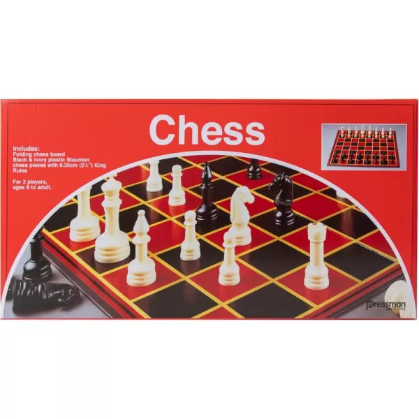 Pressman Chess  with Folding Board and Full Size Chess PiecesChess