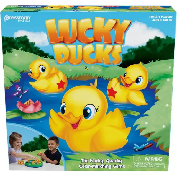 Pressman Lucky Ducks  The Memory and Matching Game That Moves  Includes A Fun Pop The Pig MakeAMatch Card GameMulticolorLucky Ducks