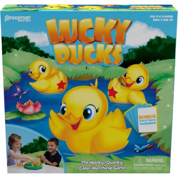 Pressman Lucky Ducks  The Memory and Matching Game That Moves  Includes A Fun Pop The Pig MakeAMatch Card GameMulticolorMulti Color