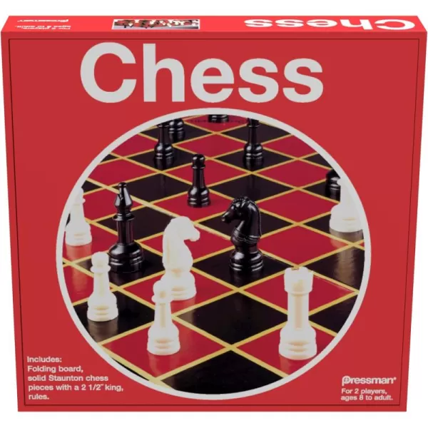 Pressman Toy Chess in Box Red