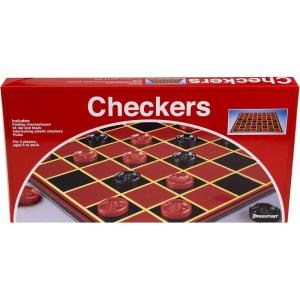imagePressman Checkers  Classic Game With Folding Board and Interlocking Checkers 2 Players
