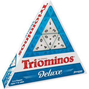 imagePressman TriOminos  Deluxe Edition Triangular Tiles with Brass Spinners 5quot