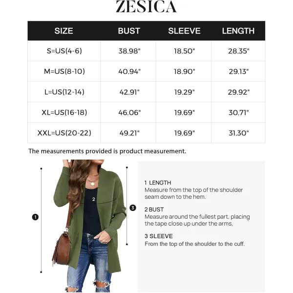 ZESICA Womens 2024 Fall Winter Long Sleeves Open Front Leopard Print Knitted Sweater Cardigan Coat OutwearOlive