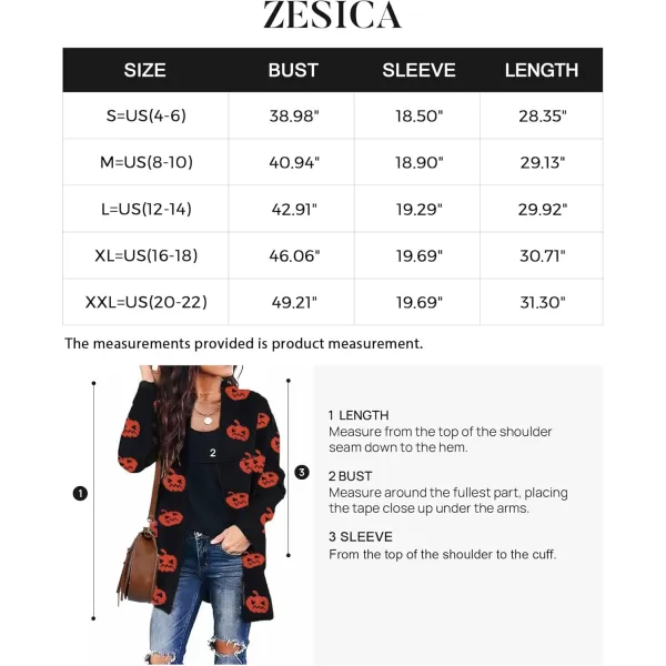 ZESICA Womens 2024 Fall Winter Long Sleeves Open Front Leopard Print Knitted Sweater Cardigan Coat OutwearPumpkin
