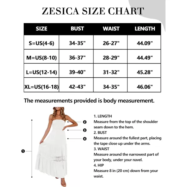 ZESICA Womens 2024 Summer Bohemian Strapless Off Shoulder Lace Trim Backless Flowy A Line Beach Long Maxi DressWhite
